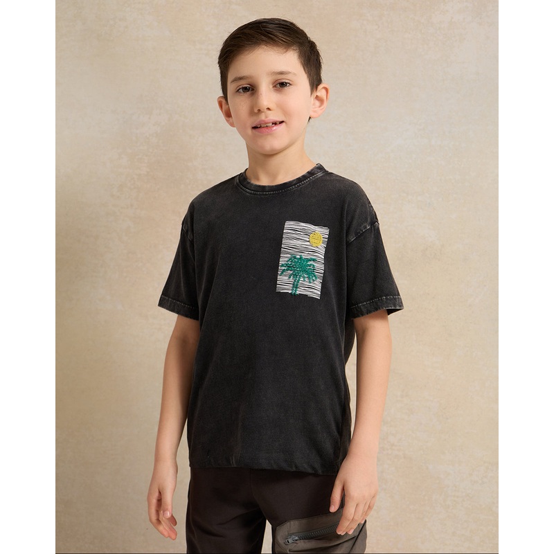 Boys Black Back Print T-Shirt|2-3 Years|3-4 Years|4-5 Years|5-6 Years|6-7 Years|7-8 Years