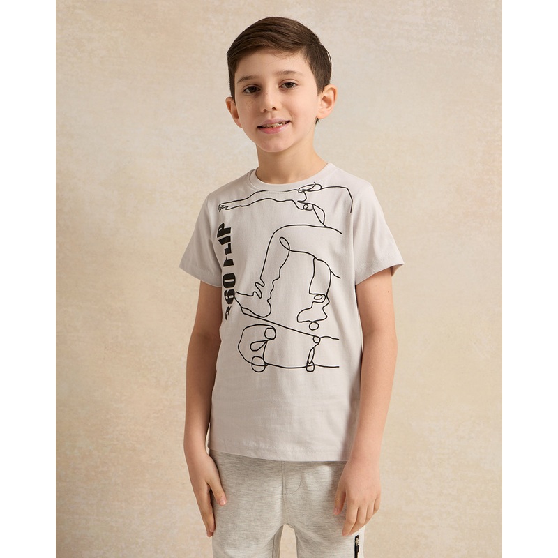 Boys Grey 360 Flip Print T-Shirt