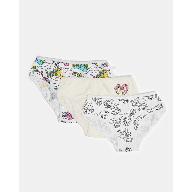 Girls Assorted Little Pony Printed Briefs (Pack of 3)