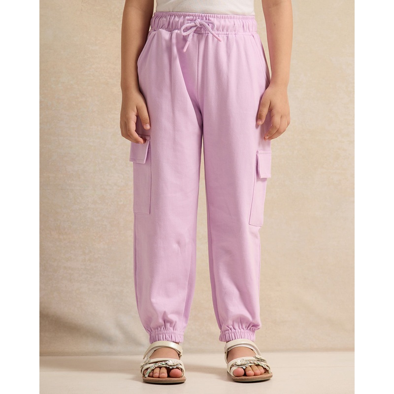 Girls Lilac Cargo Fit Active Pants
