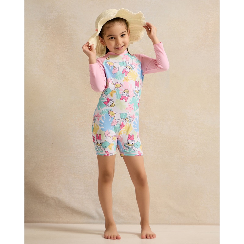Girls Pink Printed Swimsuits|2-3 Years|3-4 Years|4-5 Years|5-6 Years|6-7 Years|7-8 Years