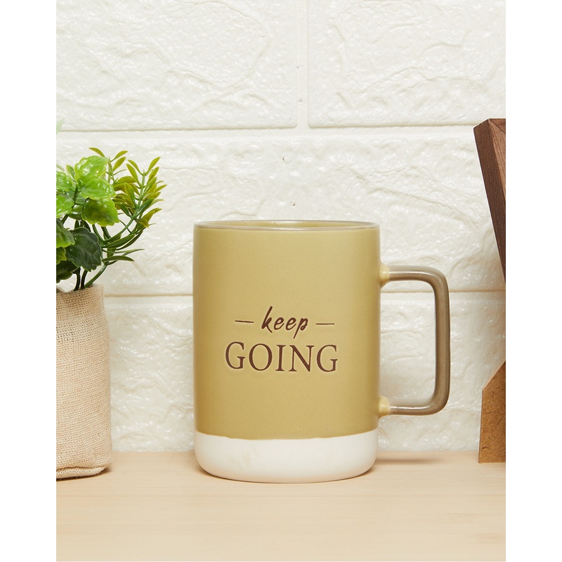 Green Keep Going Print Mug