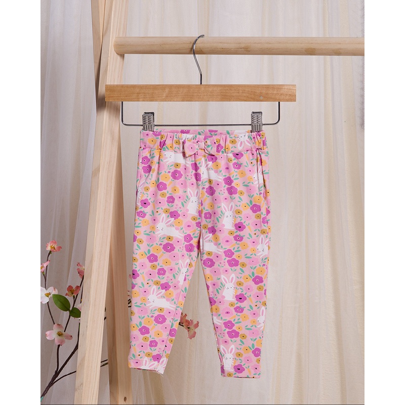Infant Girls Pink Floral Print Leggings