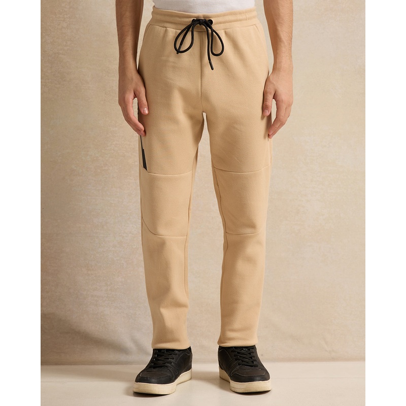 Senior Boys Beige Cut & Sew Active Pants