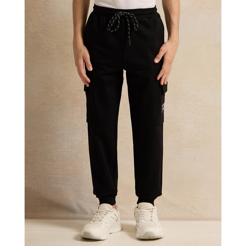 Senior Boys Black Cargo Active Pants