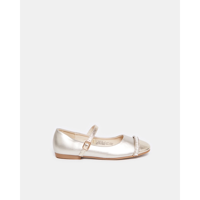 Senior Girls Gold Embellished With Pearls Ballerina