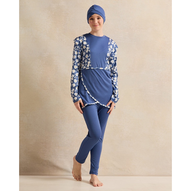 Senior Girls Navy Burkini With Leggings And Cap (3 Piece)