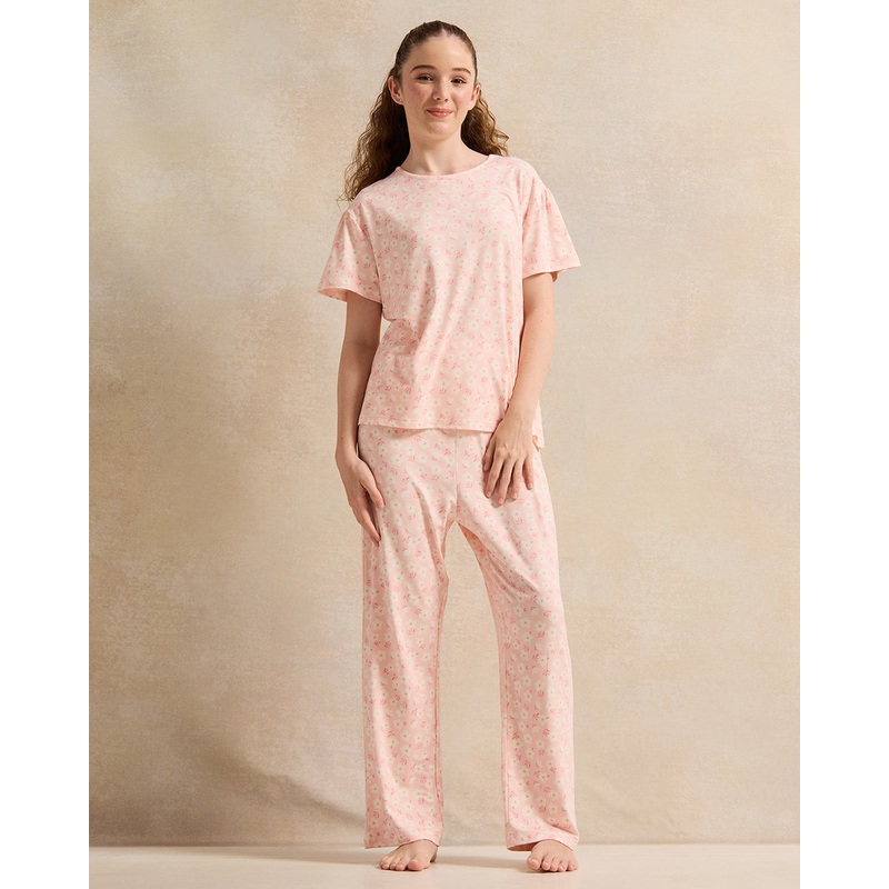 Senior Girls Peach Floral Pyjama Set (2 Piece)