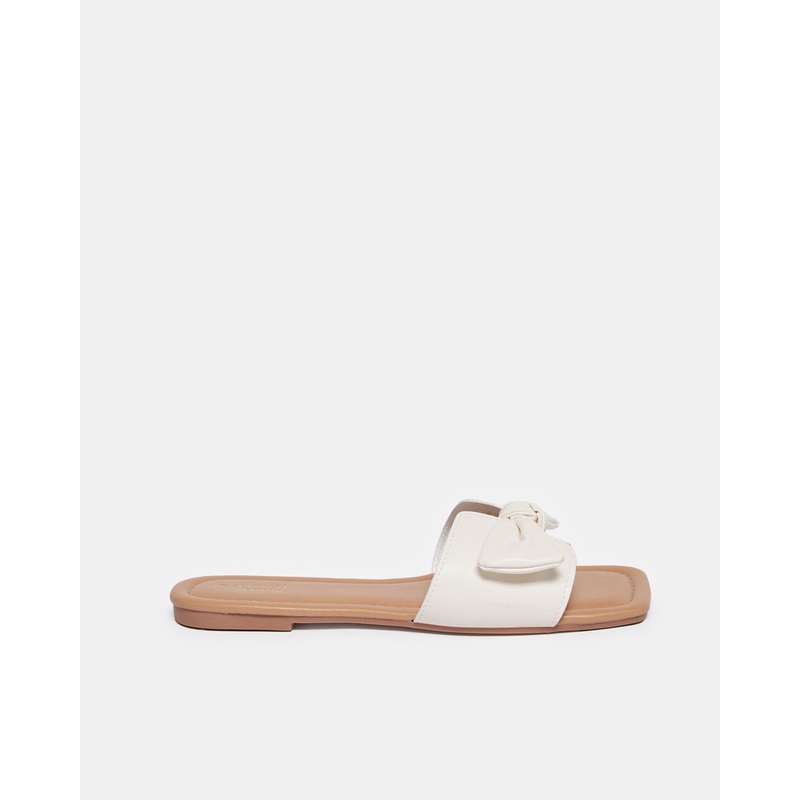 Women Beige Bow Trim Mule|EU36|EU37|EU38|EU39|EU40|EU41