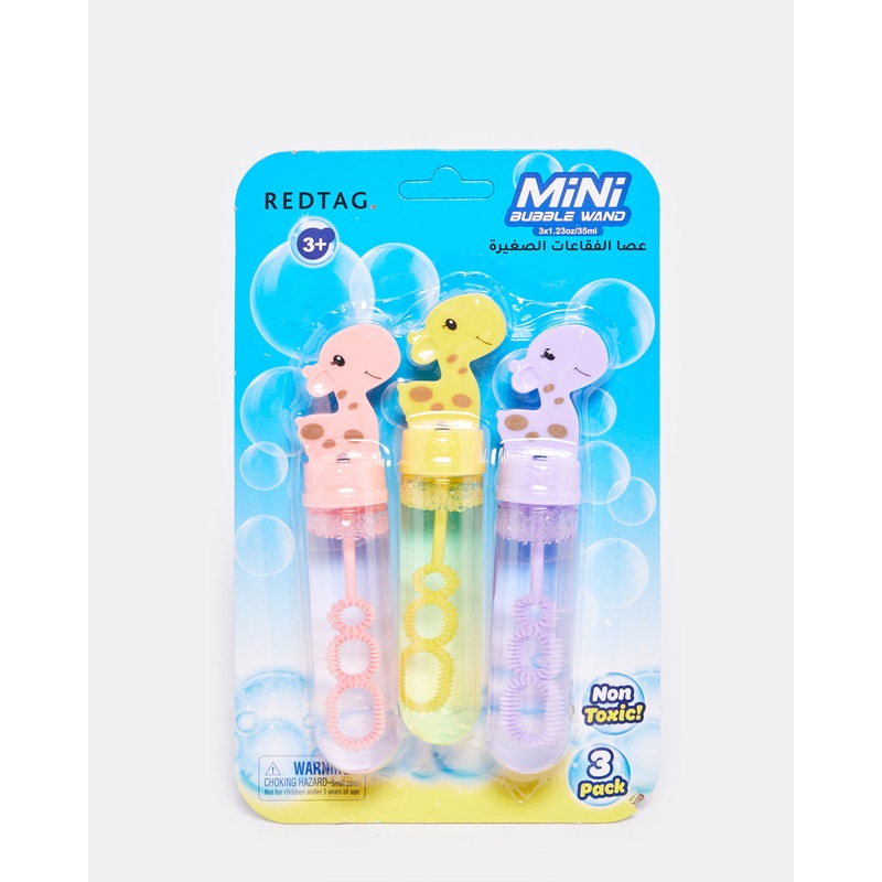 Assorted Giraffe Mini Bubble Wand Set (Pack of 3)