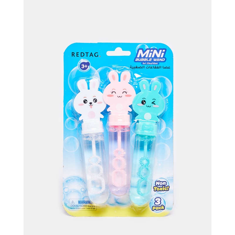 Assorted Rabbit Mini Bubble Wand Set (Pack of 3)