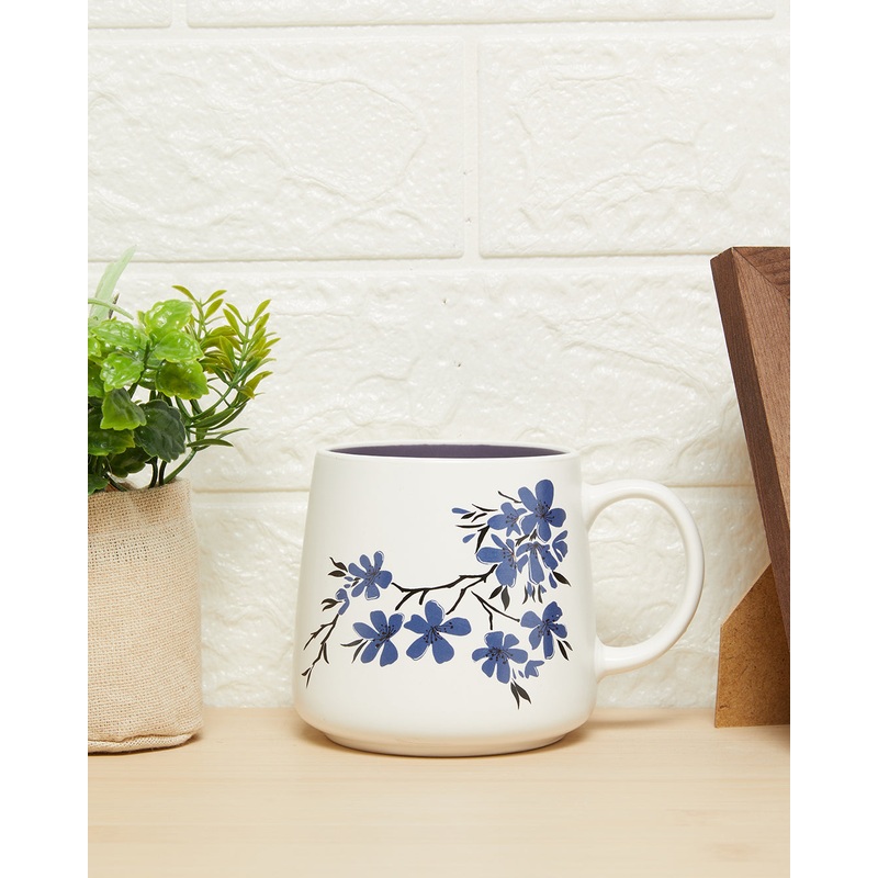Blue Flower Print Mug