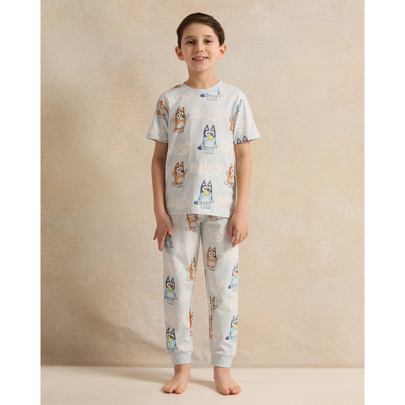 Boys Beige Bluey Print Pyjama Set (2 Piece)