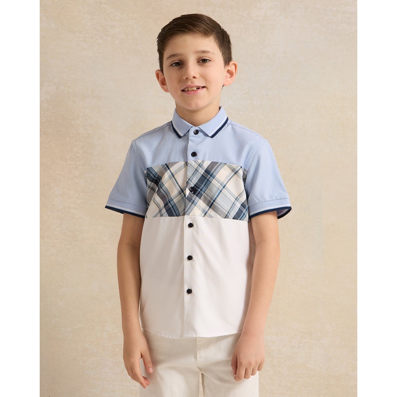 Boys Blue And White  Oxford Shirt