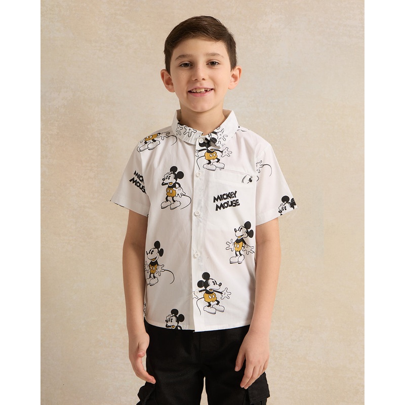 Boys White Printed Shirt|2-3 Years|3-4 Years|4-5 Years|5-6 Years|6-7 Years|7-8 Years