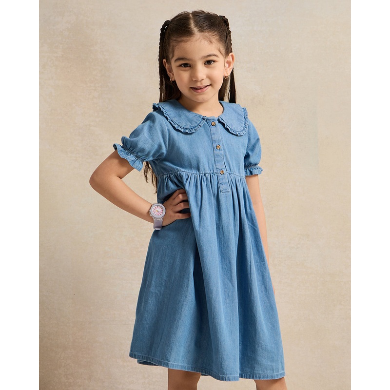 Girls Blue Denim Dress|2-3 Years|3-4 Years|4-5 Years|5-6 Years|6-7 Years|7-8 Years