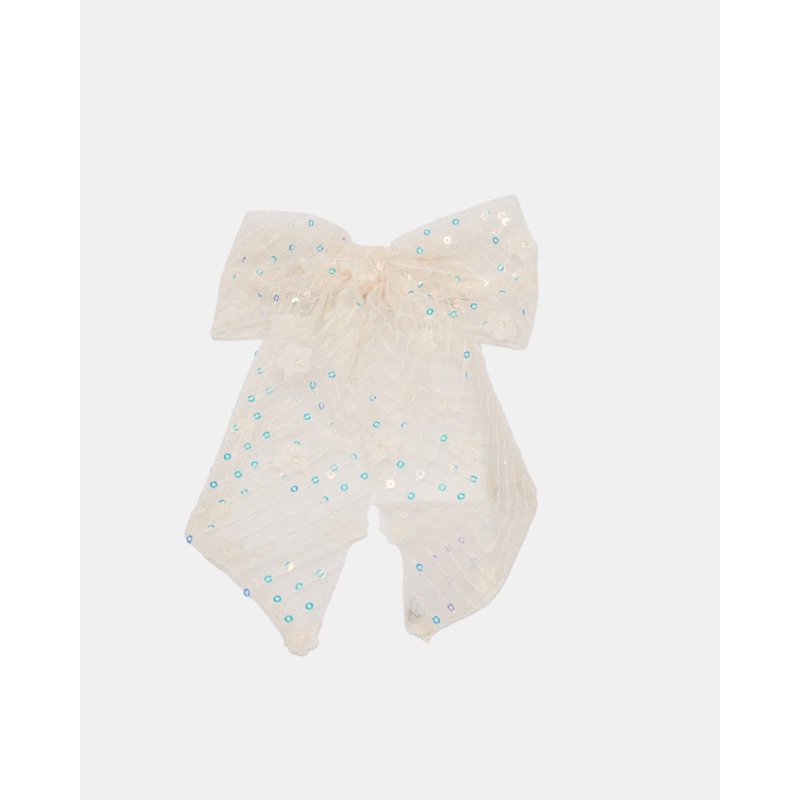 Girls White Bow Hair Clip