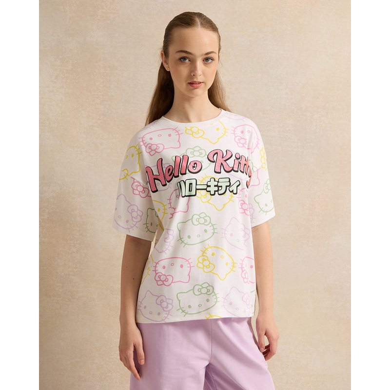 Senior Girls White Hello Kitty Top
