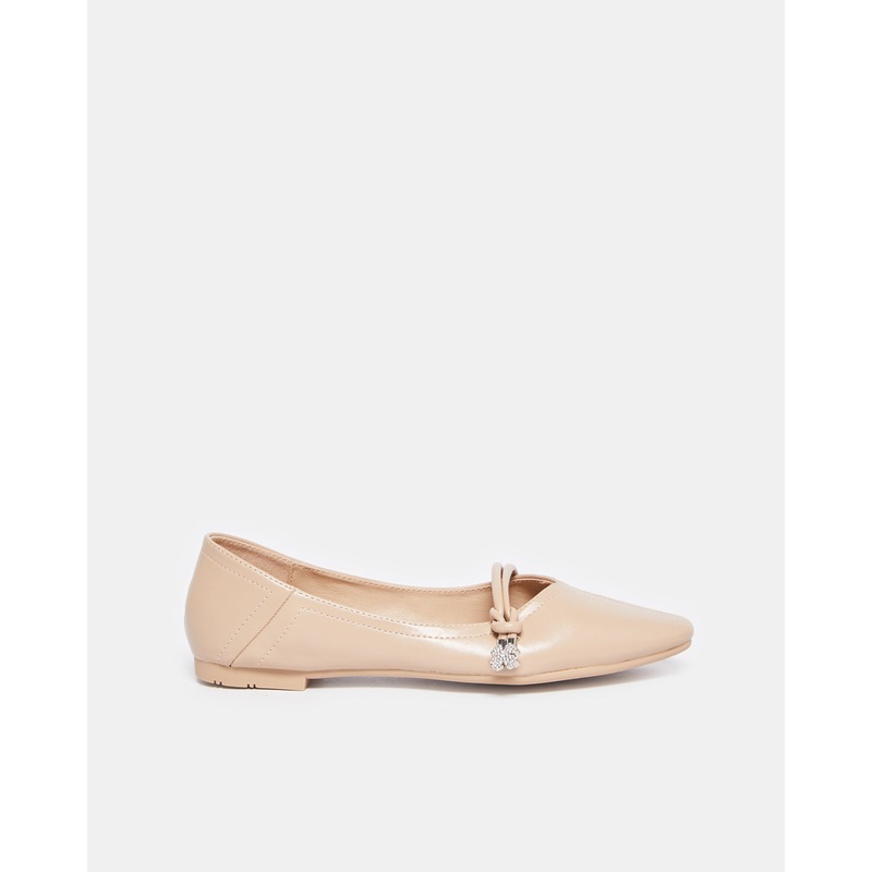 Women Beige Embellished Ballerina
