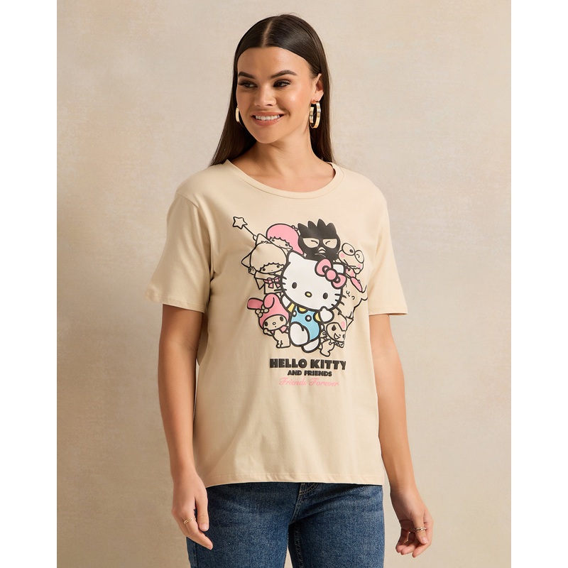 Women Beige Printed T-Shirt|Small|Medium|Large|X-Large