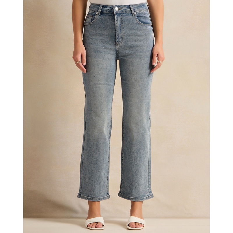 Women Blue Straight Fit Jeans|UK8|UK10|UK12|UK14|UK16|UK18