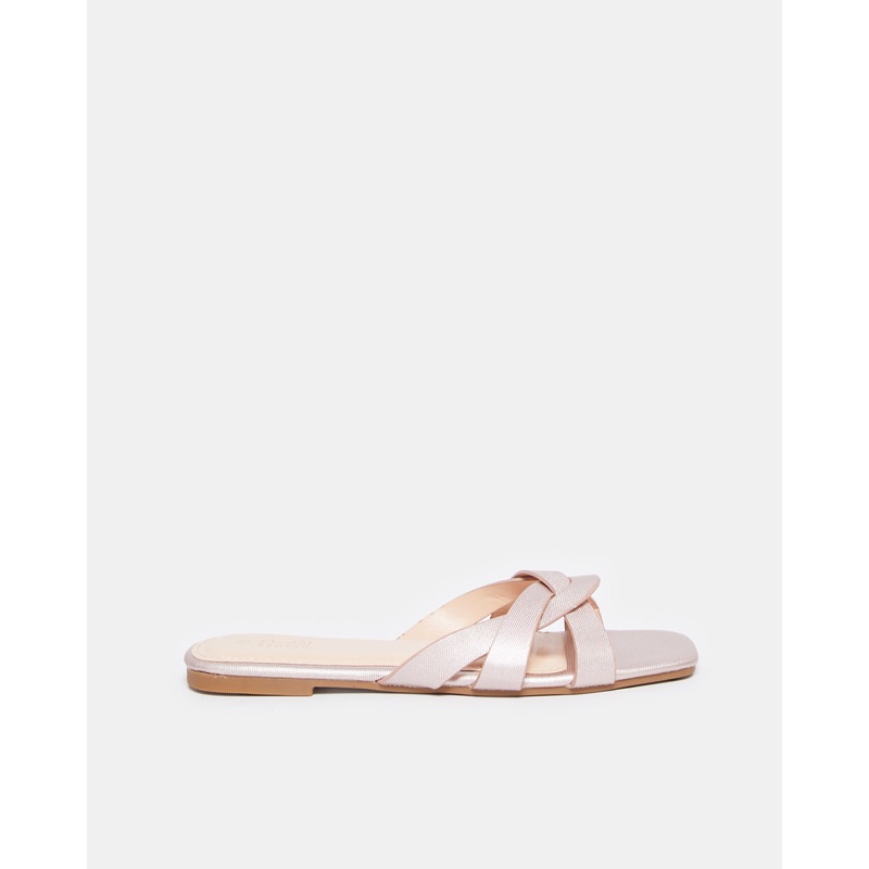 Women Gold Embellished Trim Mule