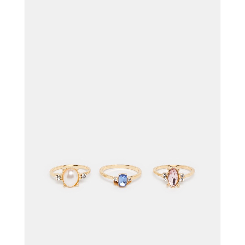 Women Gold Ring Set (3 Piece)|Default Title