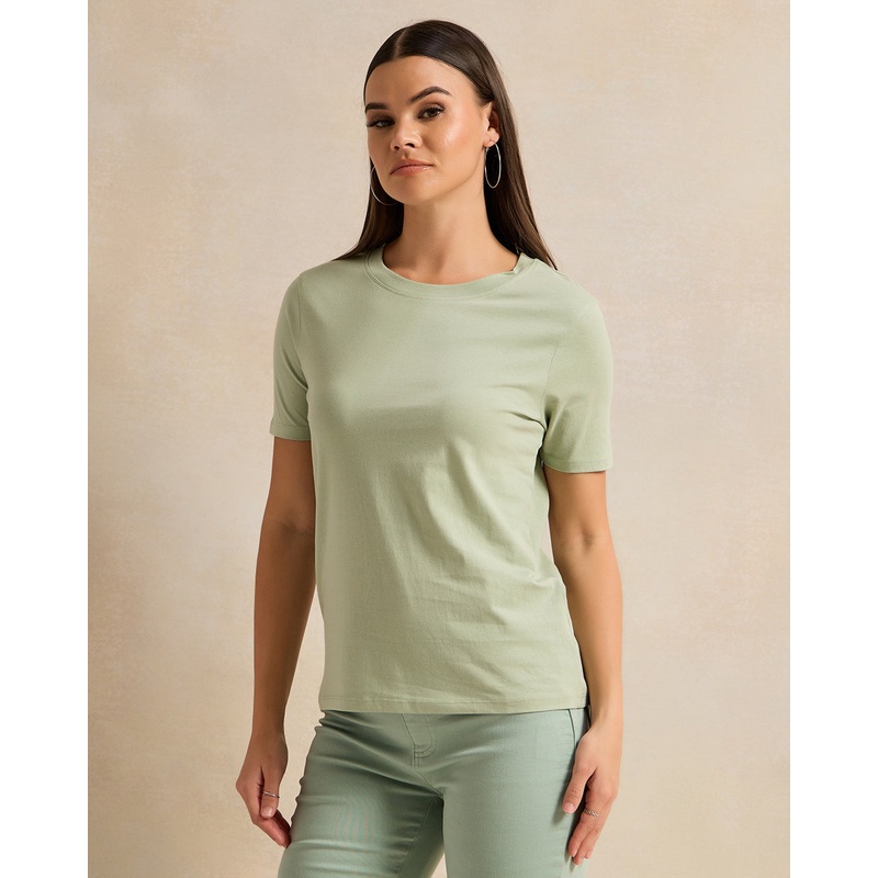 Women Green Short Sleeve T-Shirt