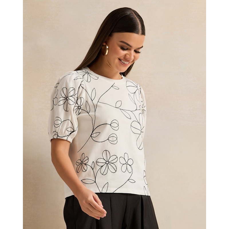 Women Ivory Embroidered Top|UK8|UK10|UK12|UK14|UK16|UK18