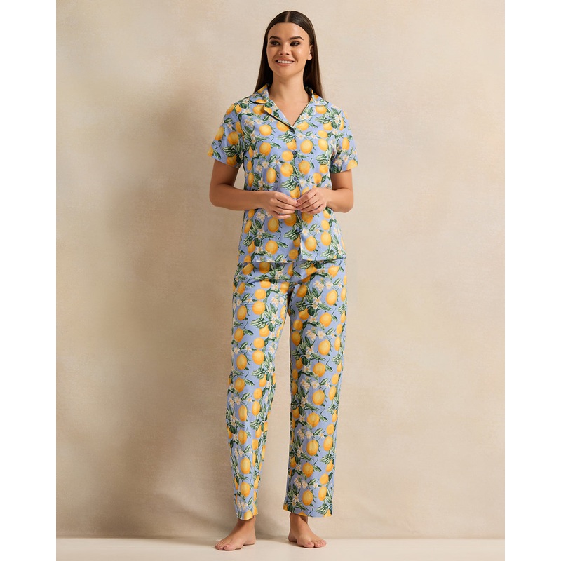 Women Multicolour Printed Pyjama Set (2 Piece)
