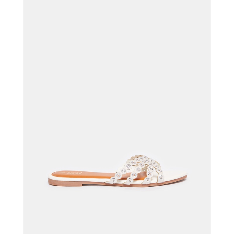Women White Strappy Mule|EU36|EU37|EU38|EU39|EU40|EU41