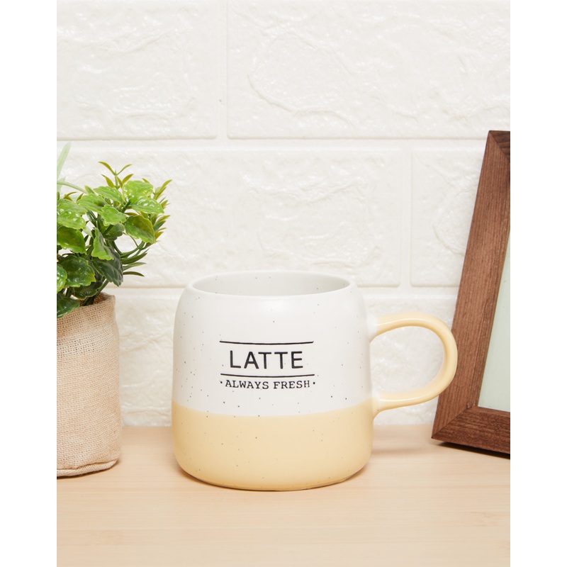 Yellow And White Latte Mug