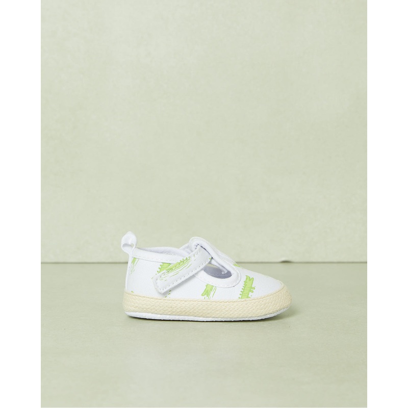 Baby White Printed Pram Shoes|0-6 Months|6-12 Months|12-18 Months