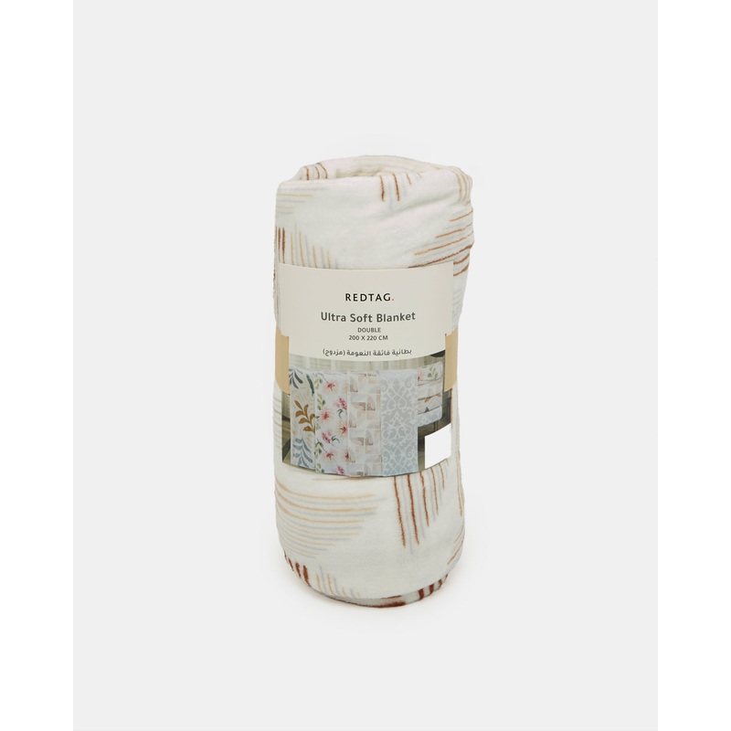 Beige Printed Blanket (Double Size)