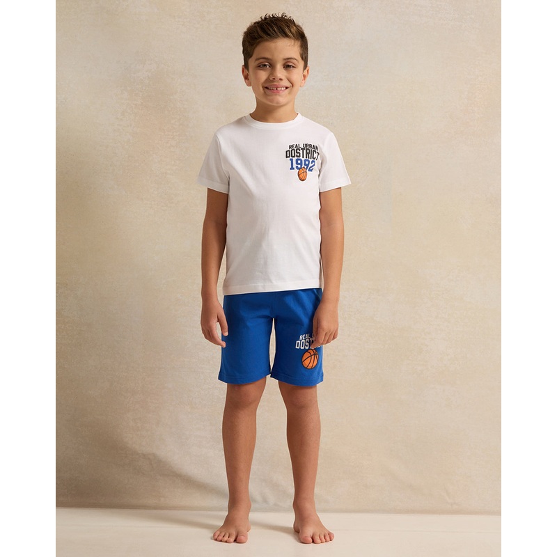 Boys White All-Over Print Pyjama Set (2 Piece)