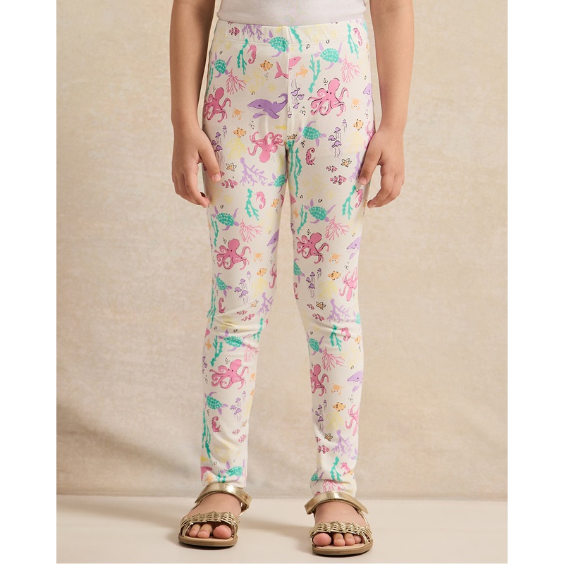 Girls Ivory Printed Leggings|2-3 Years|3-4 Years|4-5 Years|5-6 Years|6-7 Years|7-8 Years