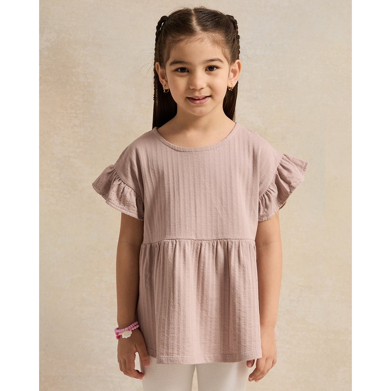 Girls Taupe Jacquard Top|2-3 Years|3-4 Years|4-5 Years|5-6 Years|6-7 Years|7-8 Years