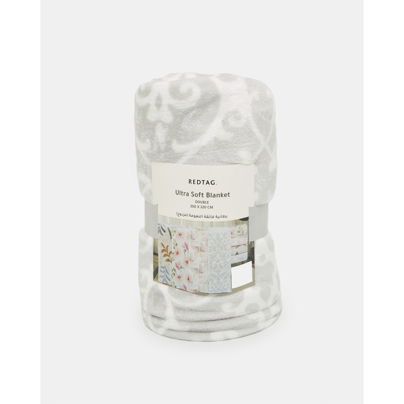 Grey Printed Blanket (Double Size)