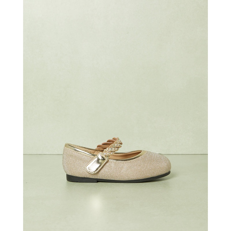 Infant Girls Gold Embellished Ballerina