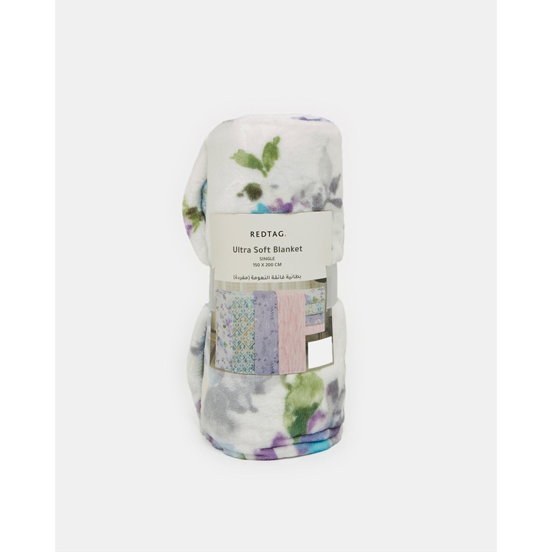 Ivory Floral Printed Blanket (Single Size)