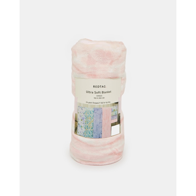 Pink Abstract Printed Blanket (Single Size)