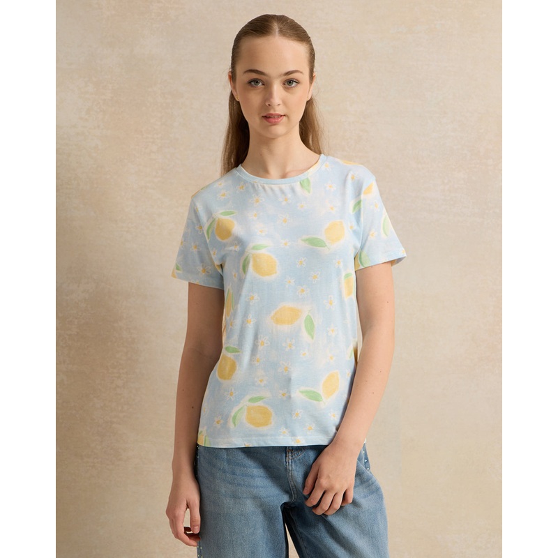Senior Girls Teal Printed T-Shirt