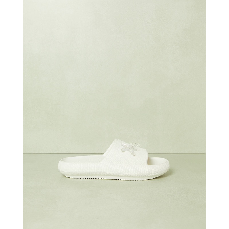 Senior Girls White Embellished Slide