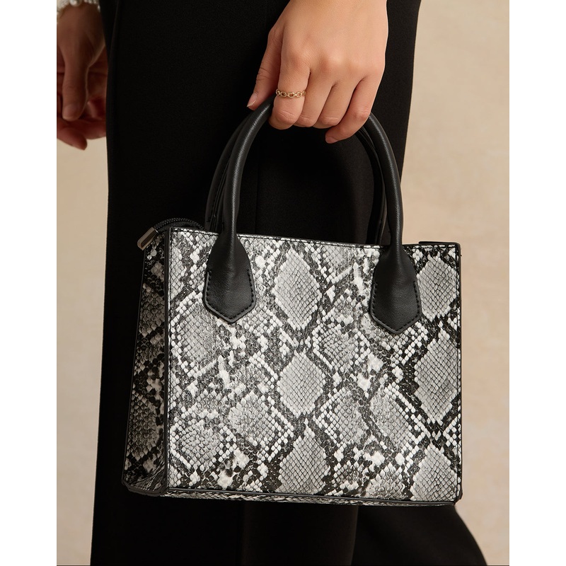 Women Black And Grey Animal Print Messenger Bag