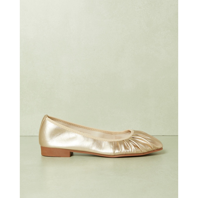 Women Gold Embellished Ballerina