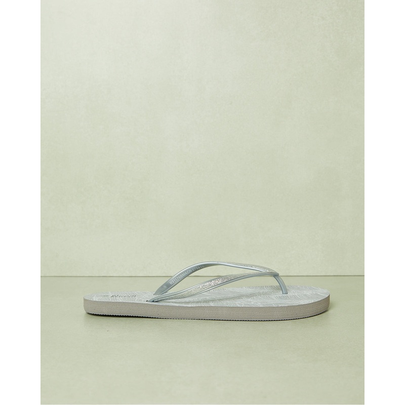 Women Grey Embellished Flip Flop