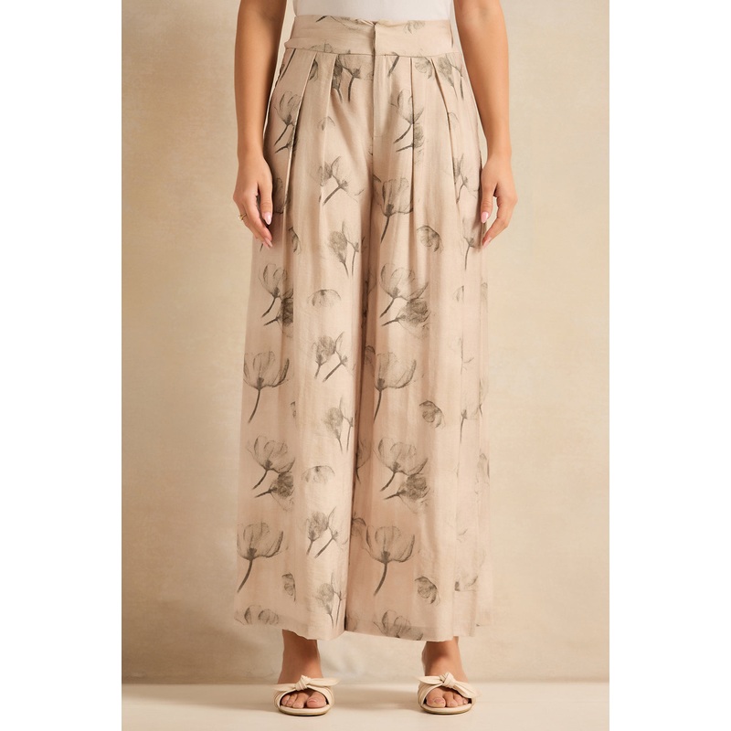 Women Printed Wide Leg Trouser