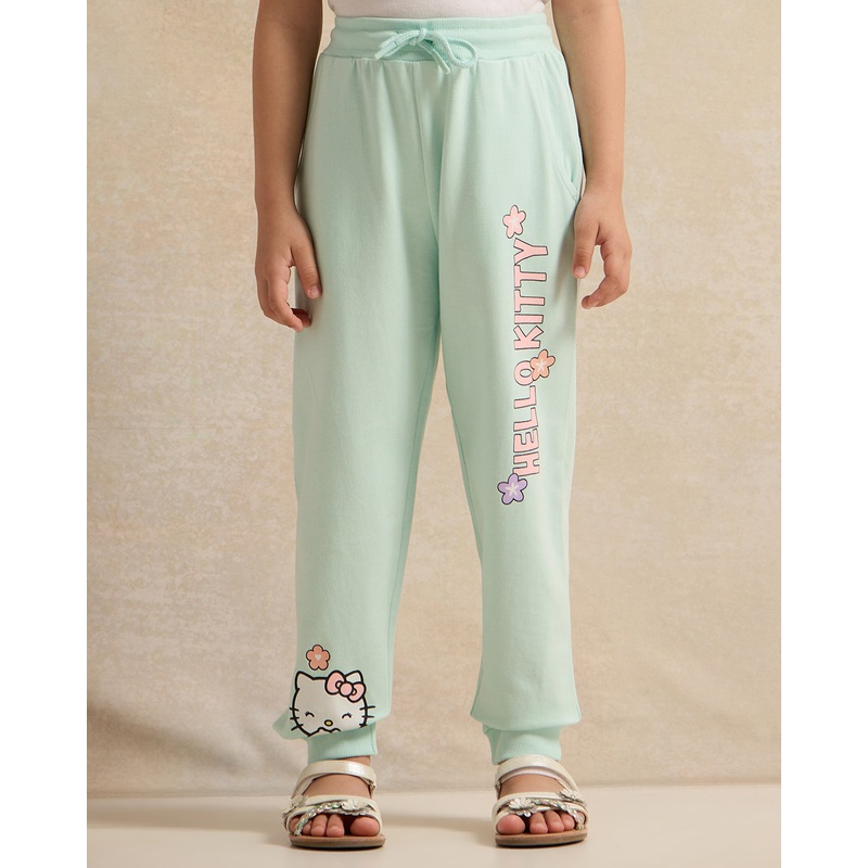 Girls Mint Hello Kitty Placement Print Track Pants