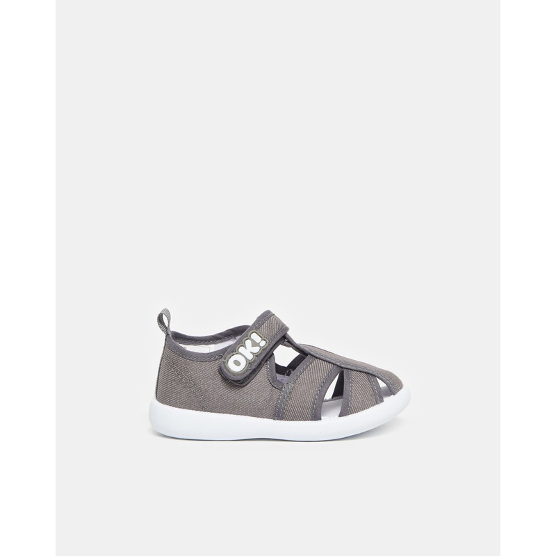 Infant Boys Grey Strap Sneaker