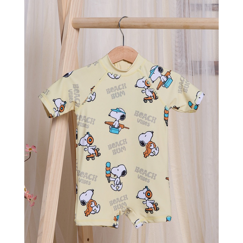 Infant Boys Yellow Printed Swimsuit